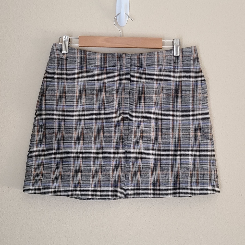 Theory Autumn Plaid Mini Skirt Used Great Condition Size 10